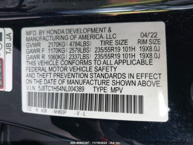 5J8TC1H54NL004389 Acura Rdx Technology Package