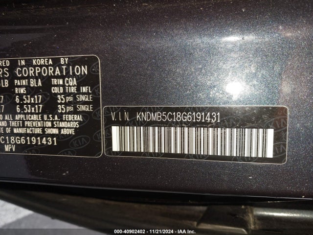 KIA SEDONA LX 2016 KNDMB5C18G6191431 Image 9