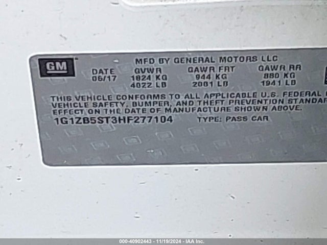Chevrolet MALIBU LS 2017 1G1ZB5ST3HF277104 Image 9