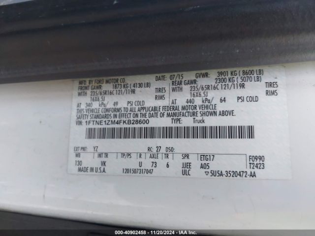 1FTNE1ZM4FKB28600 Ford Transit-150