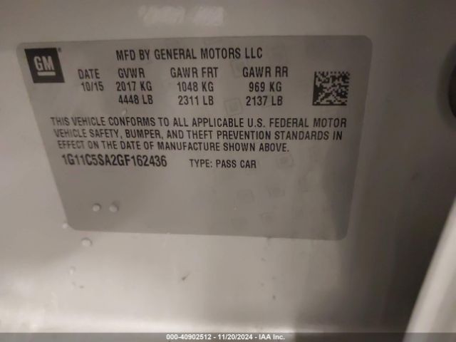 1G11C5SA2GF162436 Chevrolet Malibu Limited Lt