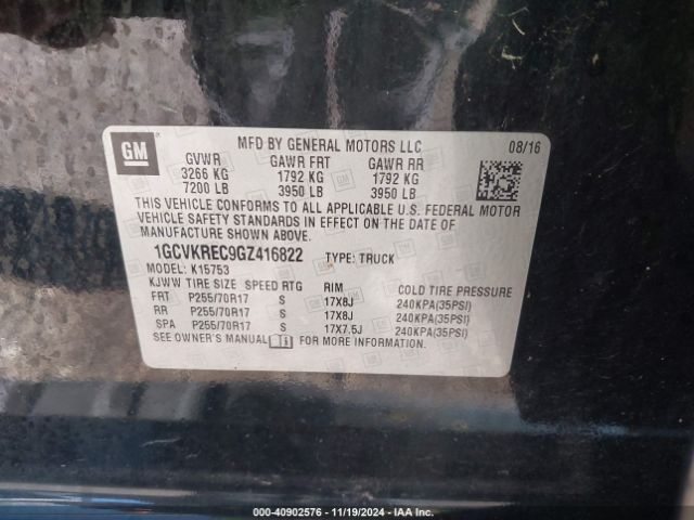 1GCVKREC9GZ416822 Chevrolet Silverado 1500 1lt