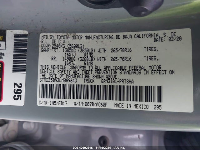 3TMDZ5BN3LM089643 Toyota Tacoma Trd Off-road