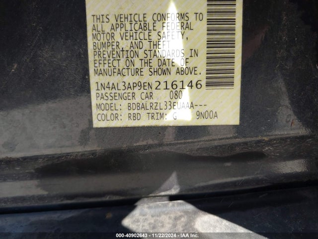 Nissan Altima 2.5 S 2014 1N4AL3AP9EN216146 Image 9