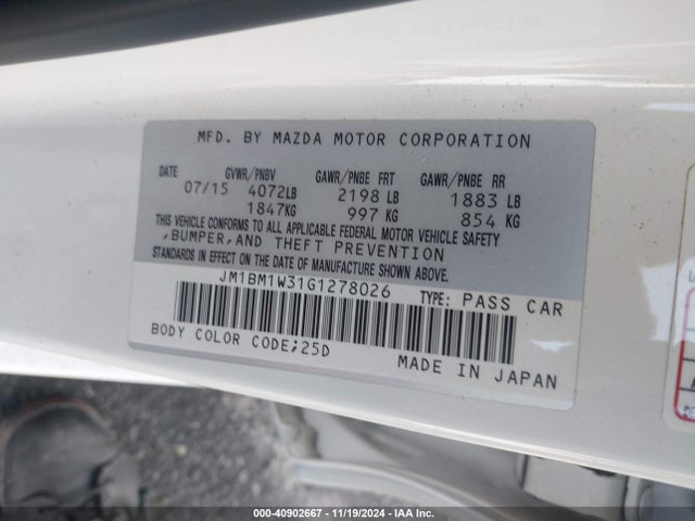 JM1BM1W31G1278026 Mazda Mazda3 S Touring