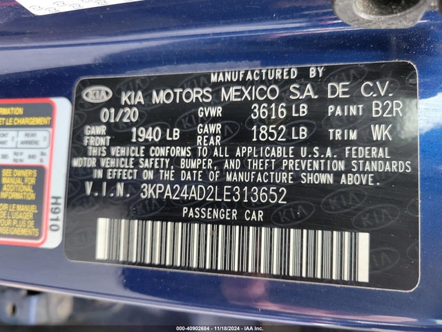 KIA Rio 2020 3KPA24AD2LE313652 Image 8