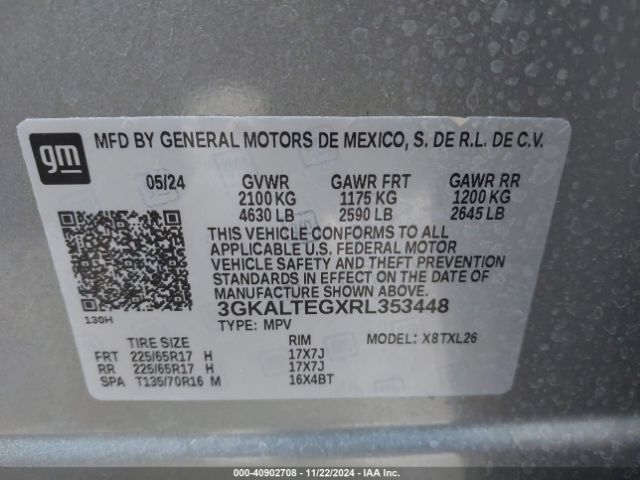 3GKALTEGXRL353448 GMC Terrain Awd Sle