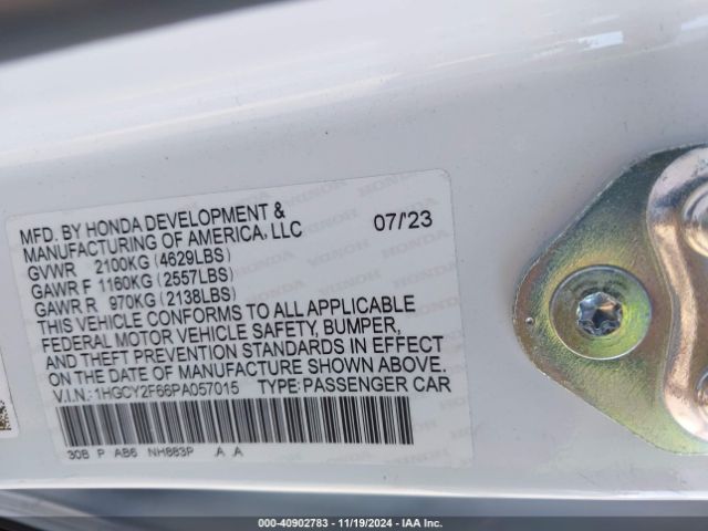 1HGCY2F66PA057015 Honda Accord