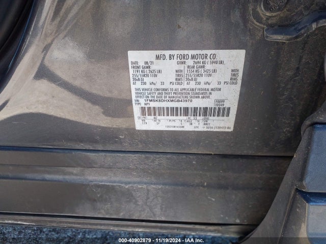 Ford EXPLORER XLT 2021 1FMSK8DHXMGB43970 Image 9