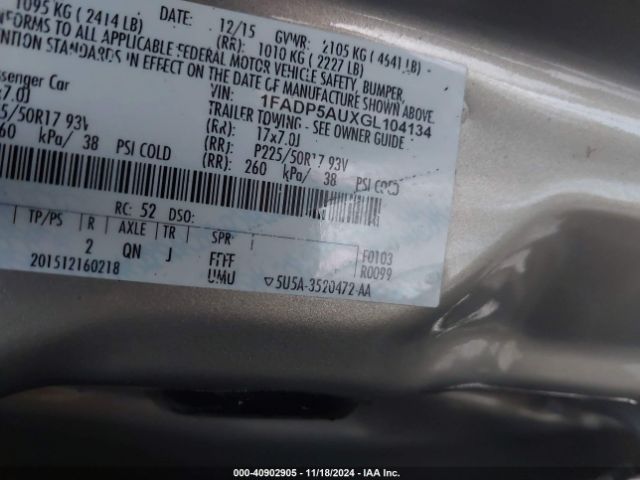 1FADP5AUXGL104134 Ford C-max Hybrid Se