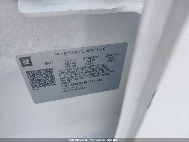 1G1ZB5ST5LF154414 Chevrolet Malibu Fwd Ls