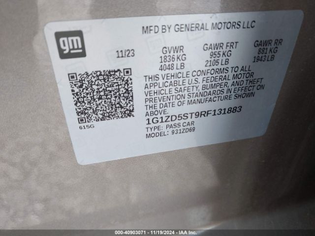 1G1ZD5ST9RF131883 Chevrolet Malibu Fwd 1lt