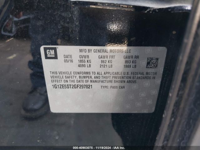1G1ZE5ST2GF297821 Chevrolet MALIBU 1LT