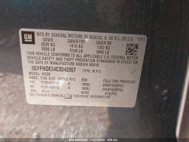 2012 CADILLAC SRX 3GYFNDE34CS542957 Photo 8