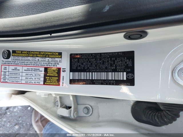 Toyota CAMRY LE 2025 4T1DAACK6SU034095 Image 9