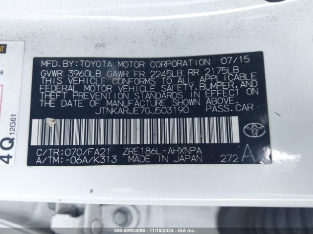 JTNKARJE7GJ503190 Scion IM