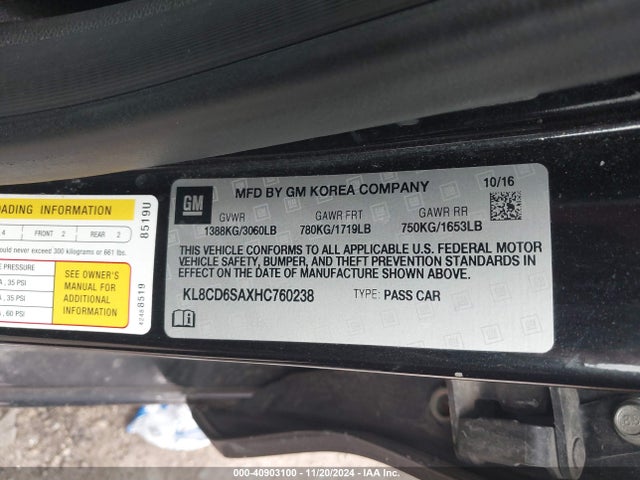 Chevrolet Spark 1lt Cvt 2017 KL8CD6SAXHC760238 Image 9