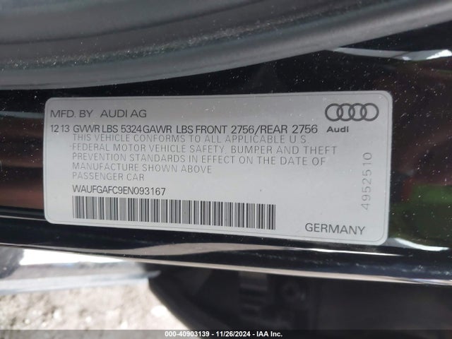 WAUFGAFC9EN093167 Audi A6 3.0t Premium Plus