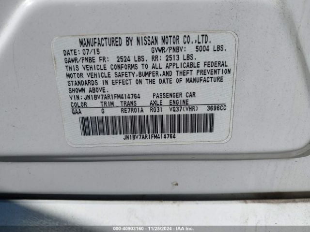 JN1BV7AR1FM414764 Infiniti Q50 Premium