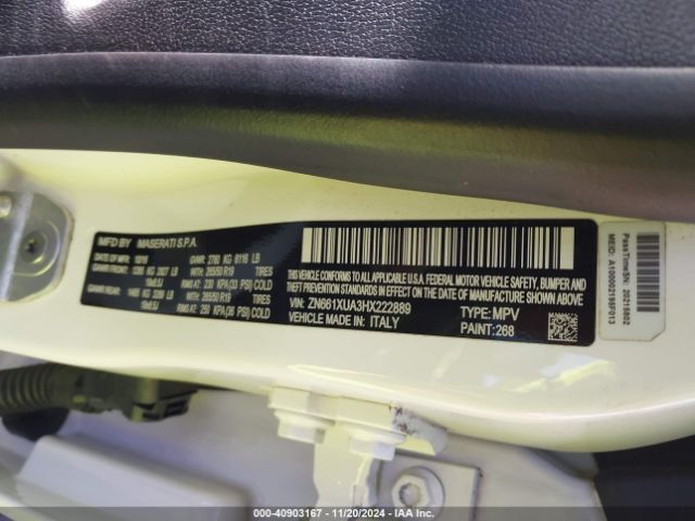 ZN661XUA3HX222889 Maserati Levante