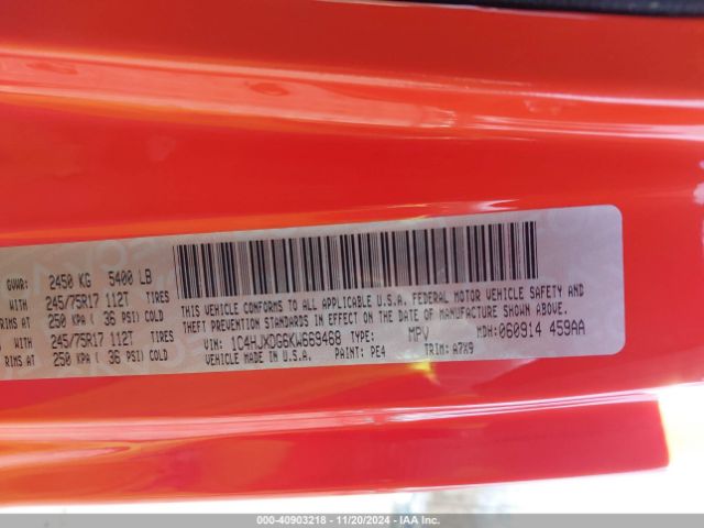 1C4HJXDG6KW669468 Jeep Wrangler Unlimited Sport S 4x4