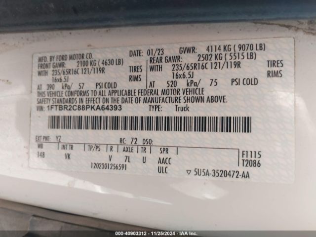 1FTBR2C88PKA64393 Ford Transit-250 Cargo Van