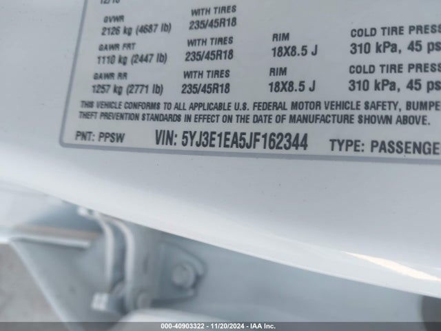 2018 TESLA MODEL 3 5YJ3E1EA5JF162344 Photo 8