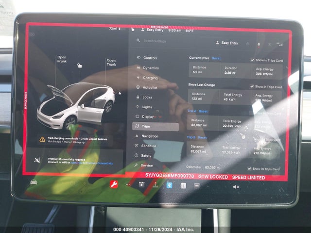 2021 TESLA MODEL Y 5YJYGDEE6MF099778 Photo 6