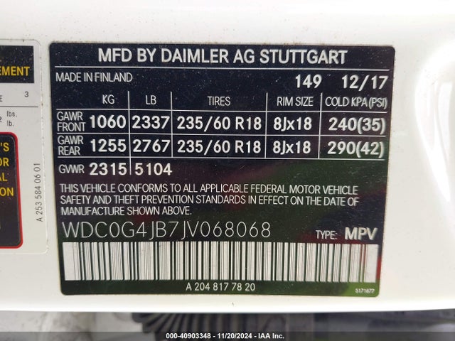 WDC0G4JB7JV068068 Mercedes-Benz GLC 300