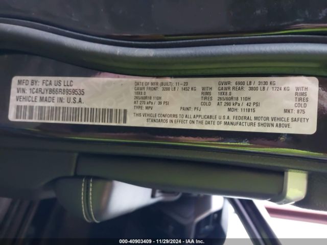 1C4RJYB66R8959535 Jeep Grand Cherokee 4xe