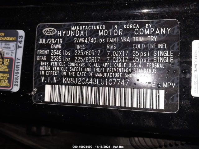 Hyundai TUCSON SE 2020 KM8J2CA43LU107747 Image 9