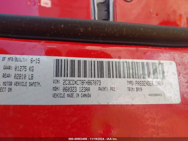 2C3CDXCT8FH867073 Dodge CHARGER R/T