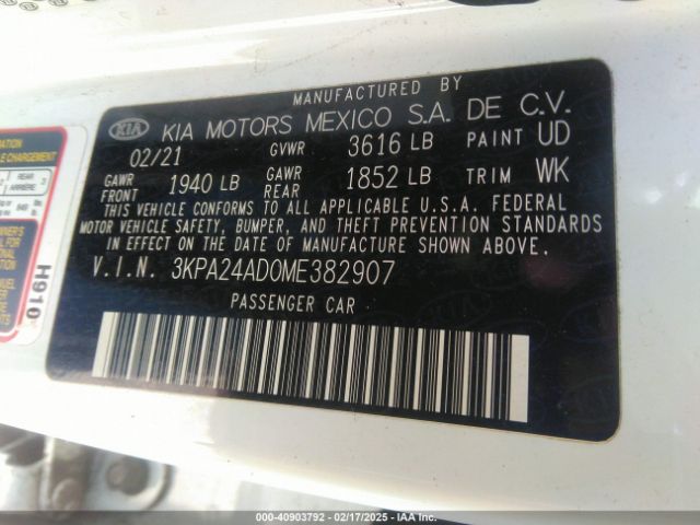 3KPA24AD0ME382907 KIA RIO S