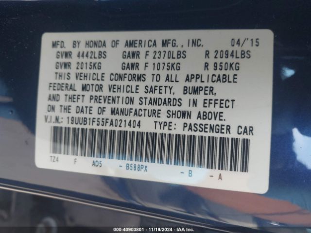 19UUB1F55FA021404 Acura TLX TECH