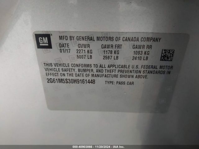 2G61M5S30H9161448 Cadillac XTS LUXURY
