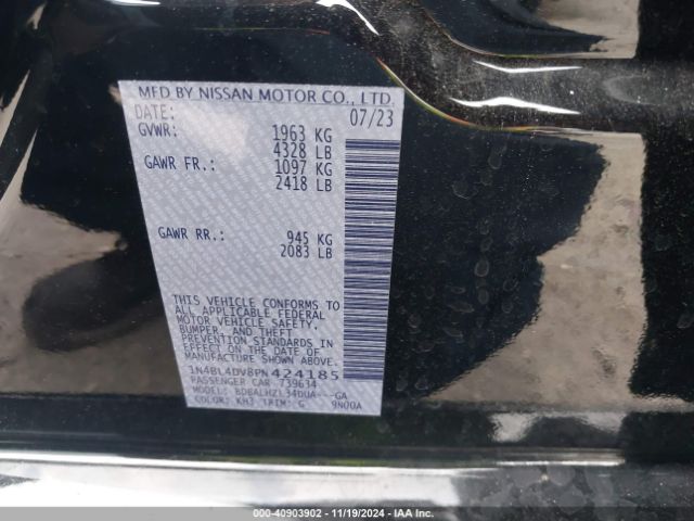 1N4BL4DV8PN424185 Nissan Altima Sv Fwd