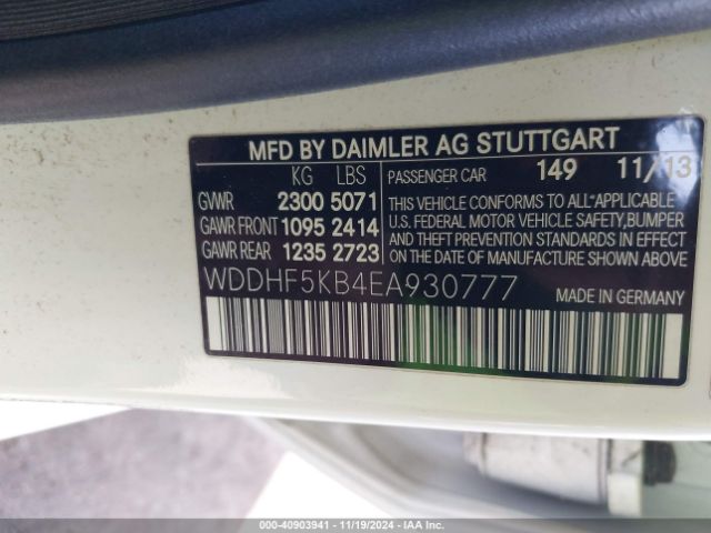 WDDHF5KB4EA930777 Mercedes-Benz E 350