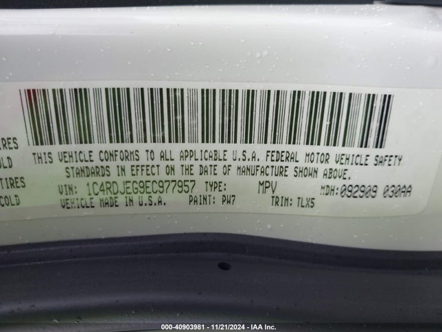1C4RDJEG9EC977957 Dodge Durango Citadel
