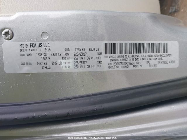 2C4RDGBG4KR783234 Dodge Grand Caravan Se