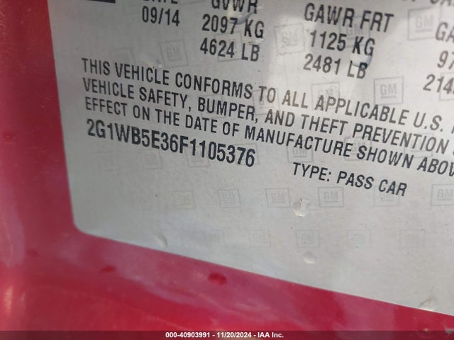 2G1WB5E36F1105376 Chevrolet Impala Limited Lt