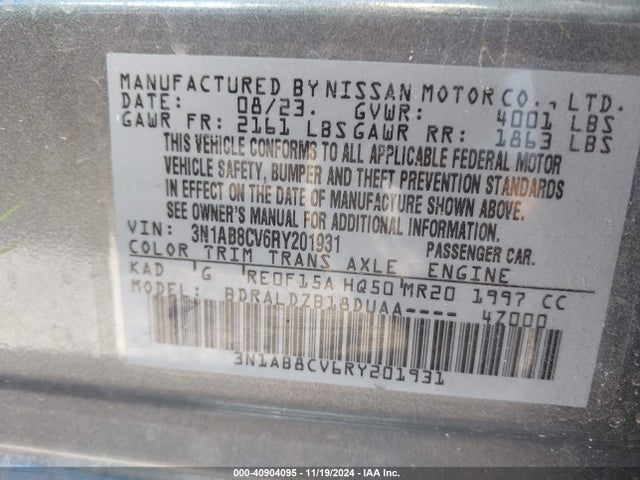 Nissan Sentra Sv Xtronic Cvt 2024 3N1AB8CV6RY201931 Image 9