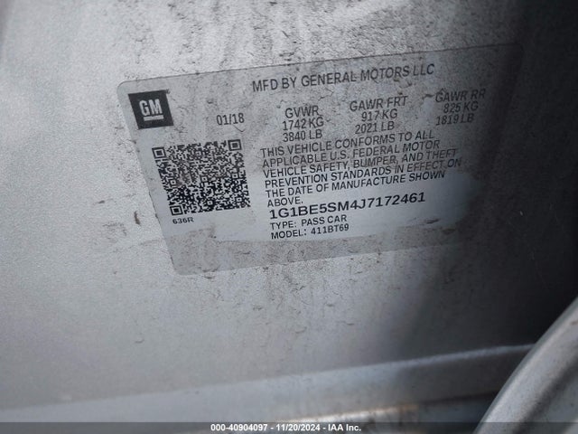 Chevrolet Cruze Lt Auto 2018 1G1BE5SM4J7172461 Image 9
