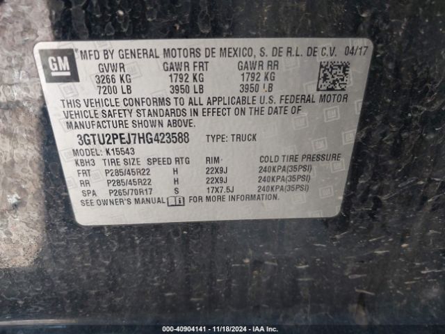 3GTU2PEJ7HG423588 GMC Sierra 1500 Denali