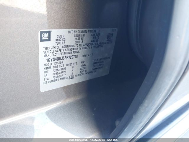 1GYS4UKJ6FR720718 Cadillac Escalade Esv Platinum