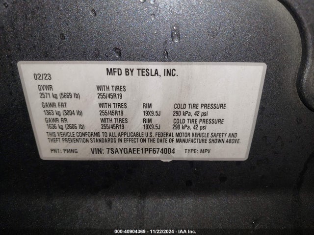 2023 TESLA MODEL Y 7SAYGAEE1PF674004 Photo 8