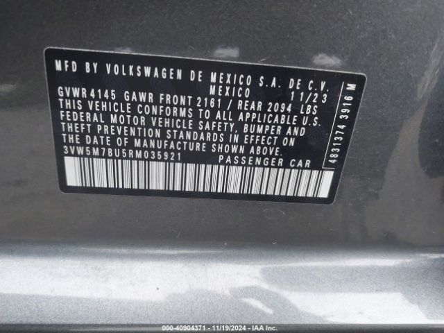 3VW5M7BU5RM035921 Volkswagen Jetta 1.5t S