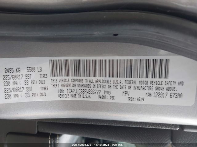 1C4PJLCS8FW636777 Jeep Cherokee Latitude