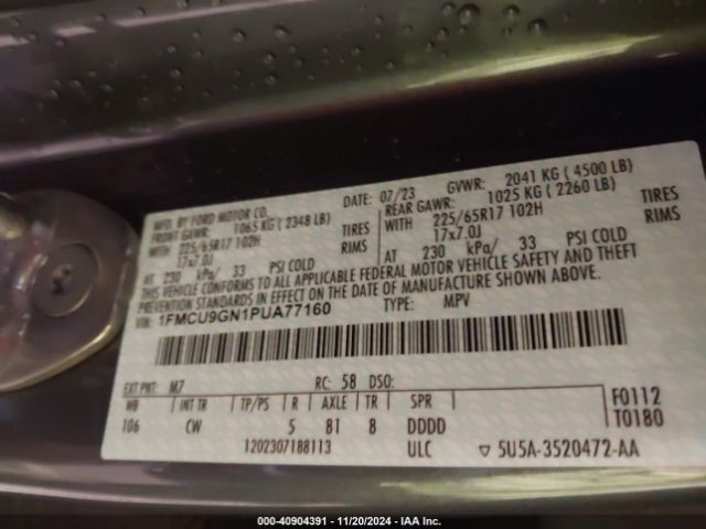 2023 FORD ESCAPE 1FMCU9GN1PUA77160 Photo 8