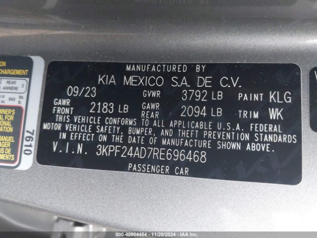 3KPF24AD7RE696468 KIA Forte Lxs