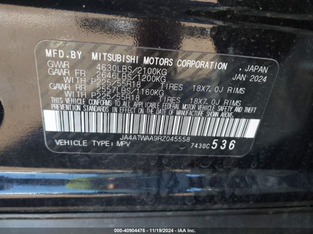 JA4ATWAA9RZ045558 Mitsubishi Eclipse Cross Se /sel